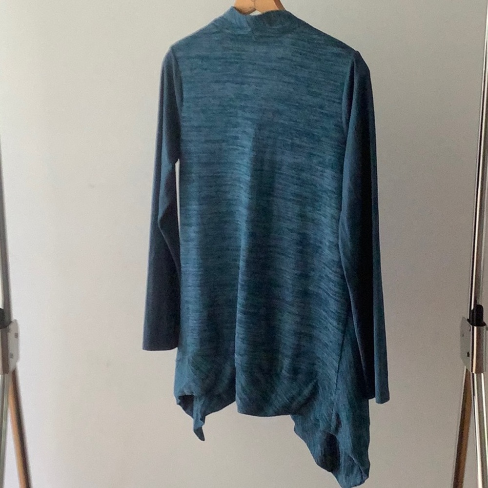 LOGO by Lori Goldstein Knit Cardigan with Faux Suede Details - Picture 9 of 15